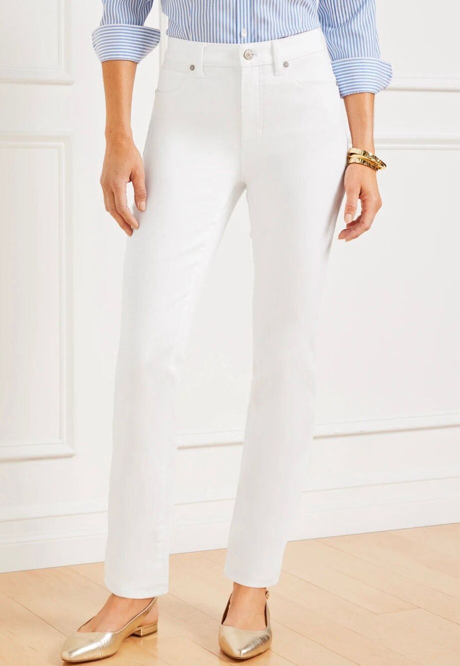 Talbots heritage mid rise white jean size 28/6 petite